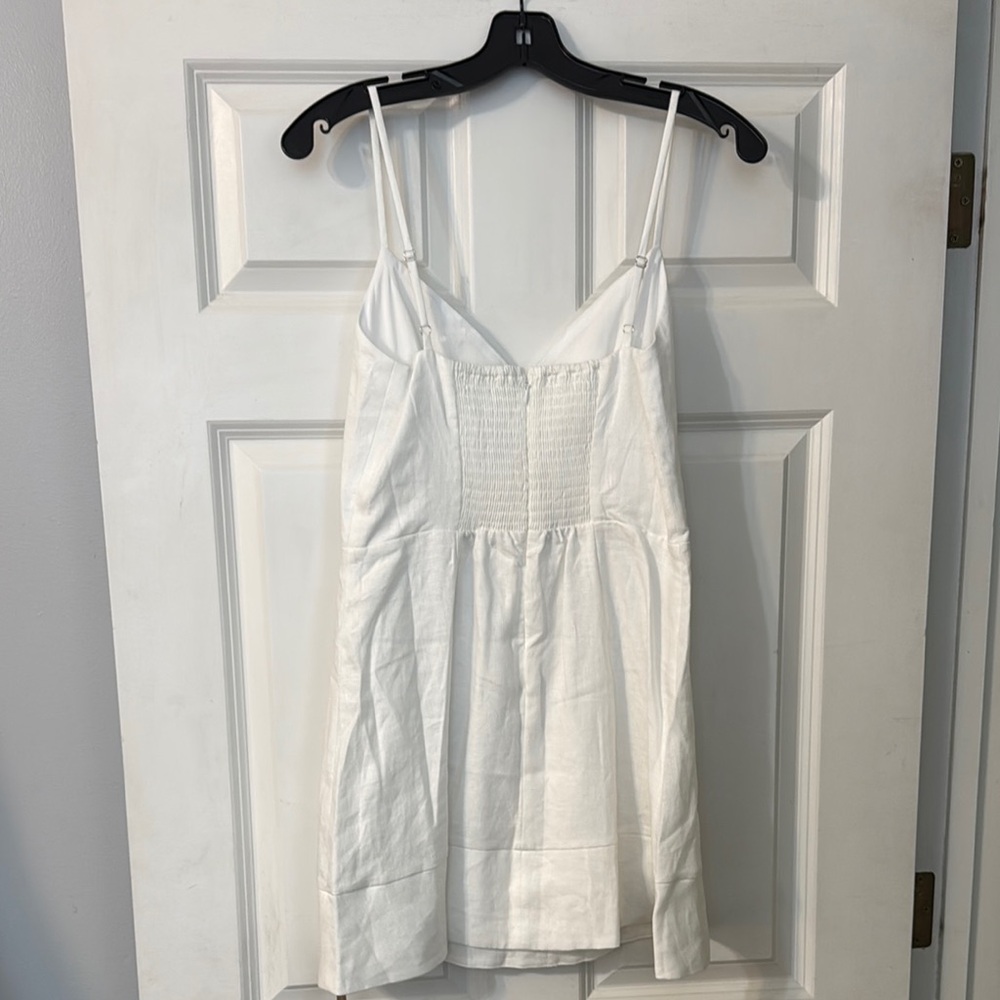 Reformation White Spaghetti Strap Linen Dress - Picture 2 of 6